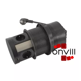   Legrand 654982, Incara Tower 120 - Bútorba Süllyeszthető, 4X2P+F + 2XUSB-A+C Aljzat, 2M Kábellel