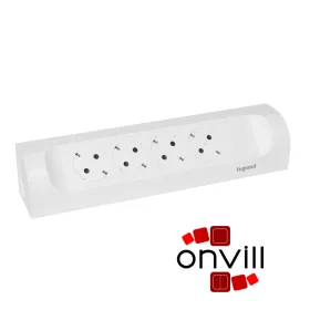   Legrand 694503, Sarokba Illeszkedő Elosztósor, 4X2P+F, Vezeték Nélkül, Fehér