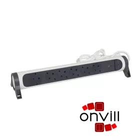   Legrand 694509, Prémium Elosztósor, 6X2P+F, Túlfeszültség-Védelemmel, 1,5m Vezetékkel, Fehér/Fekete