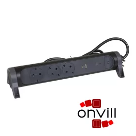   Legrand 694512, Prémium Elosztósor, 3X2P+F, Túlfeszültség-Védelemmel, USB-A + USB-C, 1,5m Vezetékkel, Fekete