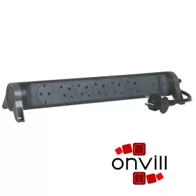   Legrand 694513, Prémium Elosztósor, 6X2P+F, Túlfeszültség-Védelemmel, 1,5m Vezetékkel, Fekete