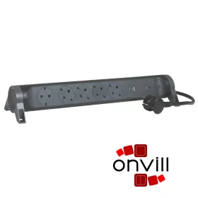   Legrand 694514, Prémium Elosztósor, 5X2P+F, Túlfeszültség-Védelemmel, USB-A + USB-C, 1,5m Vezetékkel, Fekete