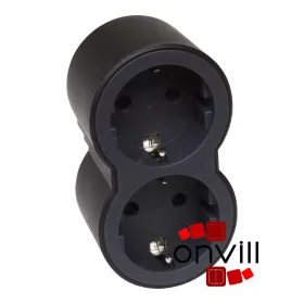   Legrand 694517, Kettős 2P+F Elosztó, Biztonsági Zsaluval, 16 A, Fekete