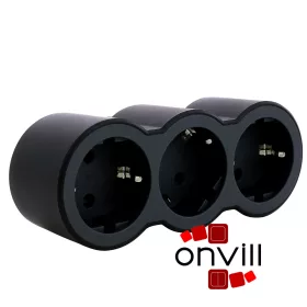   Legrand 694519, Hármas 2P+F Elosztó Biztonsági Zsaluval, 16 A, Fekete