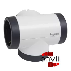   Legrand 694521, Hármas Elágazású 2P+F Elosztódugó, 16A, Fekete