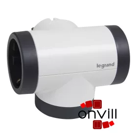   Legrand 694522, Kettős 2P+F Elosztódugó, USB-A + USB-C, Fehér/Fekete