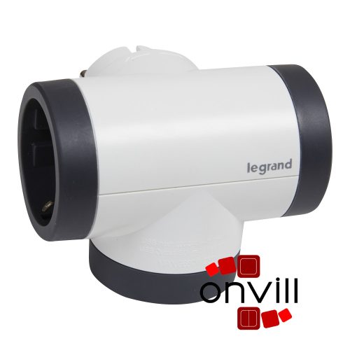 Legrand 694522, Kettős 2P+F Elosztódugó, USB-A + USB-C, Fehér/Fekete