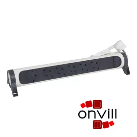   Legrand 694526, Prémium Elosztósor, 6X2P+F, Safe Control, 1,5m Vezetékkel, Fehér/Fekete