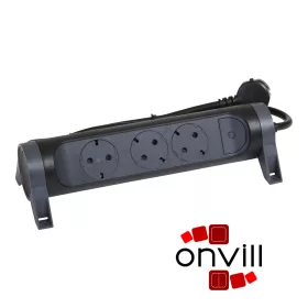   Legrand 694528, Prémium Elosztósor, 3X2P+F Forgatható, 1,5m Vezetékkel, Fekete