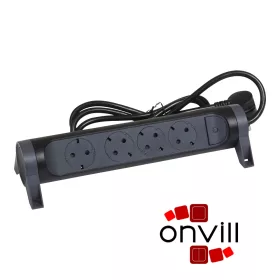   Legrand 694537, Prémium Elosztósor, 4X2P+F Forgatható, 3m Vezetékkel, Fekete