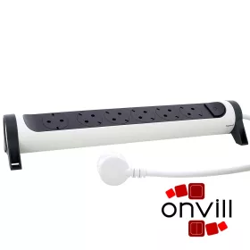   Legrand 694539, Prémium Elosztósor, 6X2P+F Forgatható, 3m Vezetékkel, Fehér/Fekete