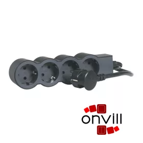   Legrand 694553, Standard Elosztósor, 4X2P+F, 1,5m Vezetékkel, Fekete