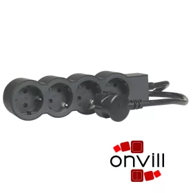   Legrand 694562, Standard Elosztósor, 4X2P+F, 3m Vezetékkel, Fekete