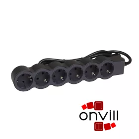   Legrand 694566, Standard Elosztósor, 6X2P+F, 3m Vezetékkel, Fekete