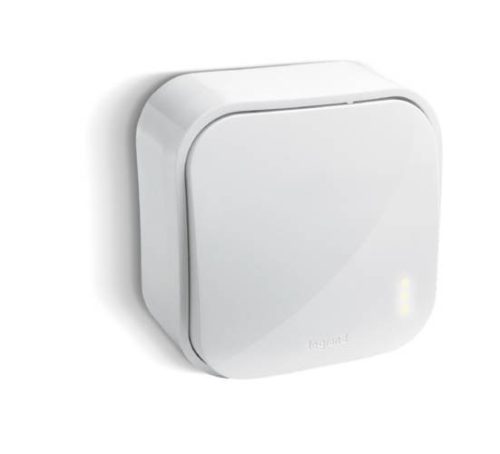 Legrand 696004, Oteo Falon Kívüli, Keresztkapcsoló, Kerettel, Fehér