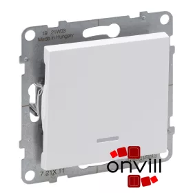   Legrand 721111, Suno Egypólusú Kapcsoló Jelzőfénnyel, 10 AX, Fehér