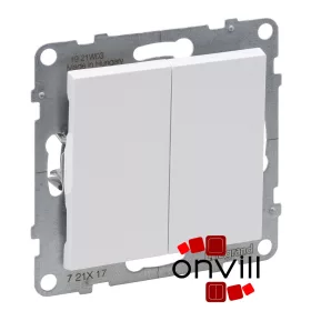   Legrand 721117, Suno Kettős Váltóérintkezős Nyomó, 6 A, Fehér