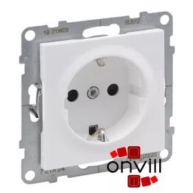   Legrand 721124, Suno 2P+F Csatlakozóaljzat Biztonsági Zsaluval, Csavaros Vezetékbekötéssel, Fehér
