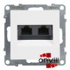 Legrand 721153, Suno 2XRJ45 Cat.6 UTP Informatikai Csatlakozóaljzat, Fehér