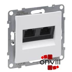   Legrand 721155, Suno 2XRJ45 Cat.6A UTP Informatikai Csatlakozóaljzat, Fehér