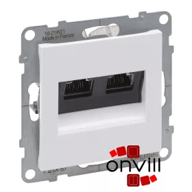  Legrand 721157, Suno 2XRJ45 Cat.6 STP Informatikai Csatlakozóaljzat, Fehér