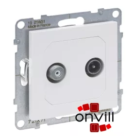   Legrand 721171, Suno TV-SAT Aljzat, Csillagpontos (Végzáró), 1,5 dB, Fehér