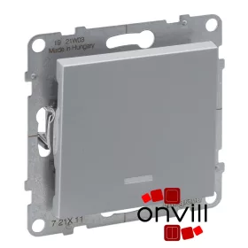   Legrand 721311, Suno Egypólusú Kapcsoló Jelzőfénnyel, 10 AX, Alumínium