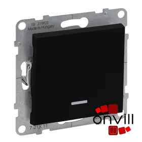   Legrand 721314IP44, Suno Egypólusú Kapcsoló Ellenőrzőfénnyel, 16 AX, IP44, Fekete