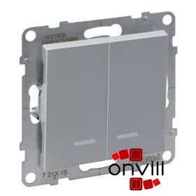   Legrand 721315, Suno Csillárkapcsoló Jelzőfénnyel, 10 AX, Alumínium