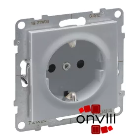   Legrand 721320, Suno 2P+F Csatlakozóaljzat Biztonsági Zsaluval, Rugós Vezetékbekötéssel, Alumínium