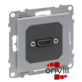   Legrand 721349, Suno Elővezetékelt HDMI 1.4 Típusú Csatlakozóaljzat, Alumínium