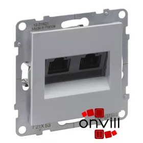   Legrand 721353, Suno 2XRJ45 Cat.6 UTP Informatikai Csatlakozóaljzat, Alumínium