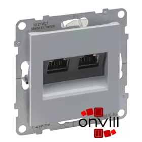   Legrand 721359, Suno 2XRJ45 Cat.6A STP Informatikai Csatlakozóaljzat, Alumínium