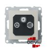 Legrand 721367, Suno TV-Rádió-SAT Aljzat, Csillagpontos (Végzáró), 1,5 dB, Alumínium
