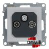 Legrand 721369, Suno TV-Rádió-SAT Aljzat, Végzáró, 10 dB, Alumínium