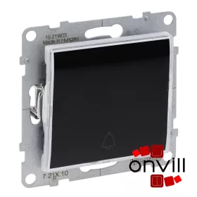   Legrand 721410IP44, Suno Egypólusú Nyomó Jelzőfénnyel Címketartóval, 6 A, IP44, Fekete