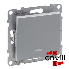   Legrand 721414IP44, Suno Egypólusú Kapcsoló Ellenőrzőfénnyel, 16 AX, IP44, Alumínium