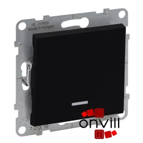   Legrand 721416, Suno Váltókapcsoló Jelzőfénnyel, 10 AX, Fekete