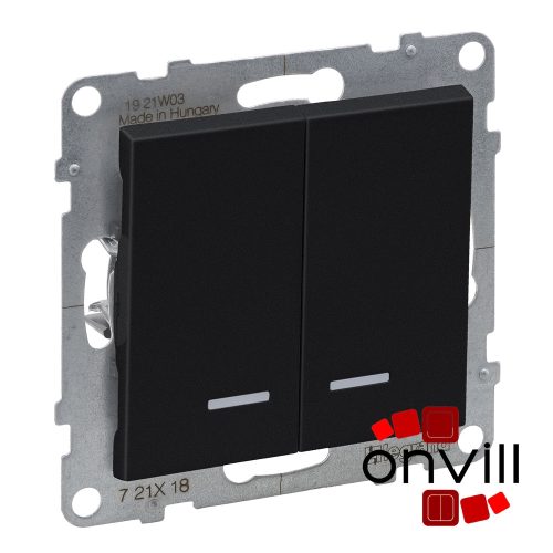 Legrand 721418IP44, Suno Kettős Váltókapcsoló Jelzőfénnyel, 10 AX, IP44, Fekete