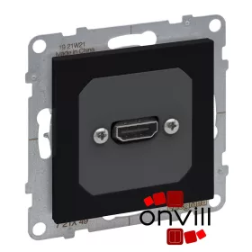   Legrand 721449, Suno Elővezetékelt HDMI 1.4 Típusú Csatlakozóaljzat, Fekete