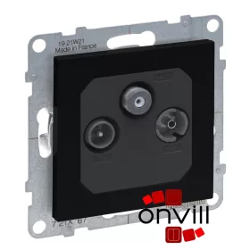   Legrand 721467, Suno TV-Rádió-SAT Aljzat, Csillagpontos (Végzáró), 1,5 dB, Fekete