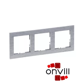 Legrand 721563, Suno Hármas Keret, Csiszolt Alumínium