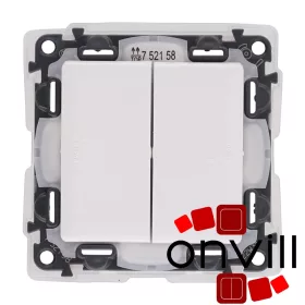   Legrand 752158, Valena Life Kettős Váltókapcsoló, 10 AX, IP44, Fehér