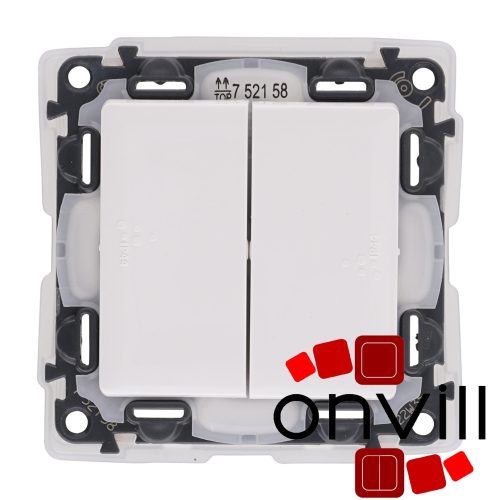 Legrand 752158, Valena Life Kettős Váltókapcsoló, 10 AX, IP44, Fehér