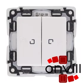   Legrand 752159, Valena Life Kettős Váltókapcsoló Jelzőfénnyel, 10 AX, IP44, Fehér