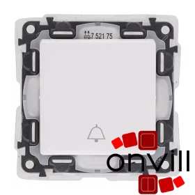   Legrand 752175, Valena Life Váltóérintkezős Nyomó Csengőjellel, 6 A, IP44, Fehér