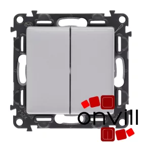   Legrand 752318, Valena Life Kettős Váltóérintkezős Nyomó, 6 A, Alumínium