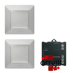   Legrand 752350, Valena Life Netatmo Párosított Szett Alternatív Kapcsolás Mikromodul Segítségével - 2 Vezeték Nélküli Kapcsoló + Mikromodul, Alumínium