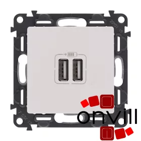   Legrand 753112, Valena Life Kettős USB-A Töltőaljzat, Beépített Tápegységgel, Fehér