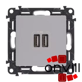   Legrand 753312, Valena Life Kettős USB-A Töltőaljzat, Beépített Tápegységgel, Alumínium